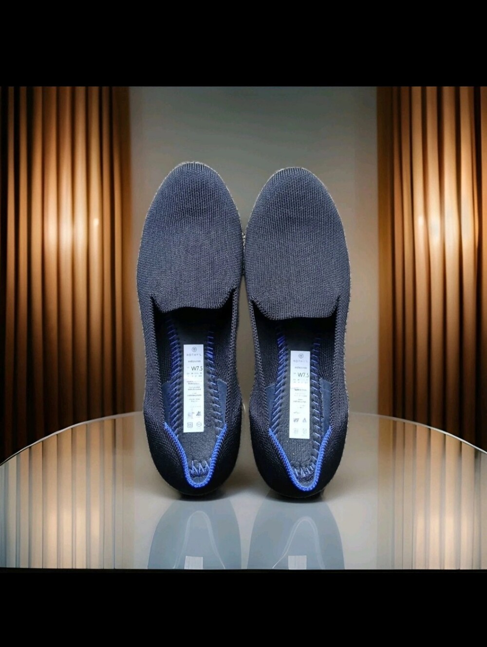 Rothy's Women's Knit Flat Comfortable Casual Shoes Size 7.5 Black.No Insoles